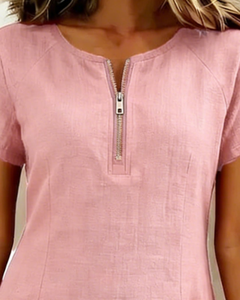 Claudia | Vestido de algodón con cremallera
