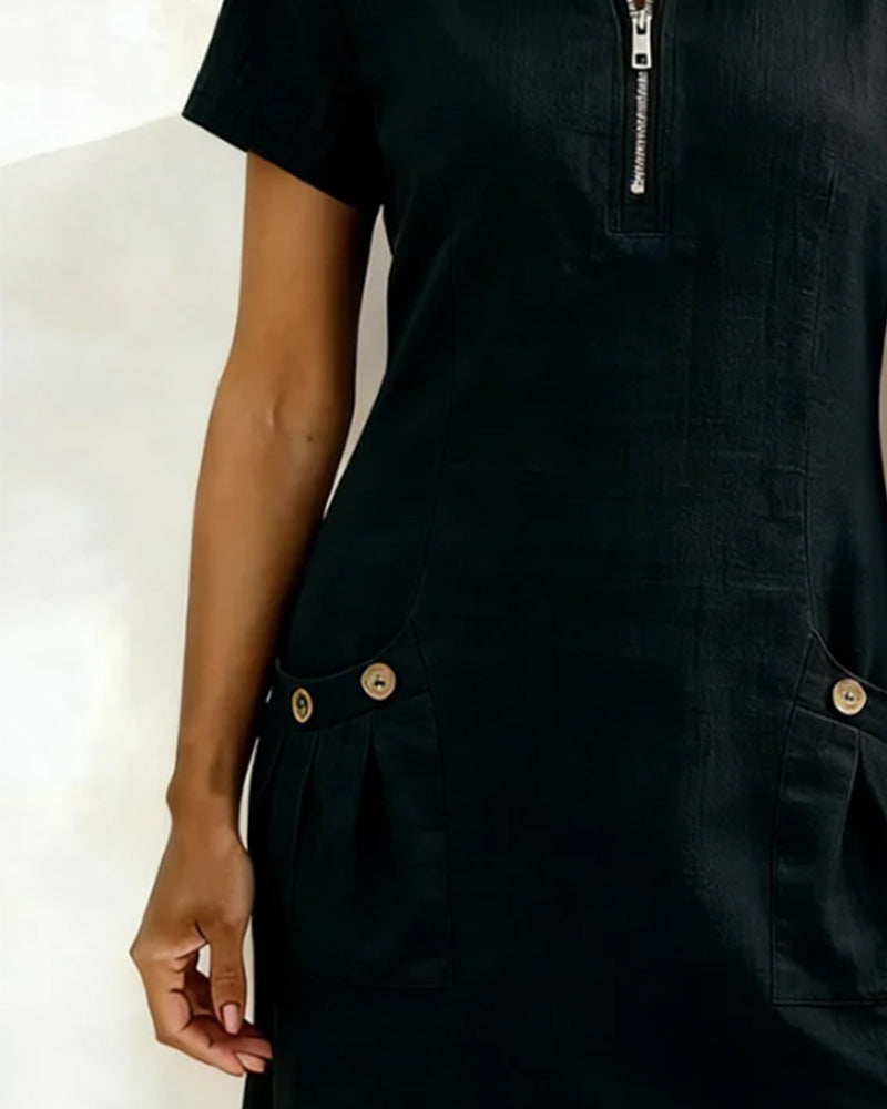 Claudia | Vestido de algodón con cremallera