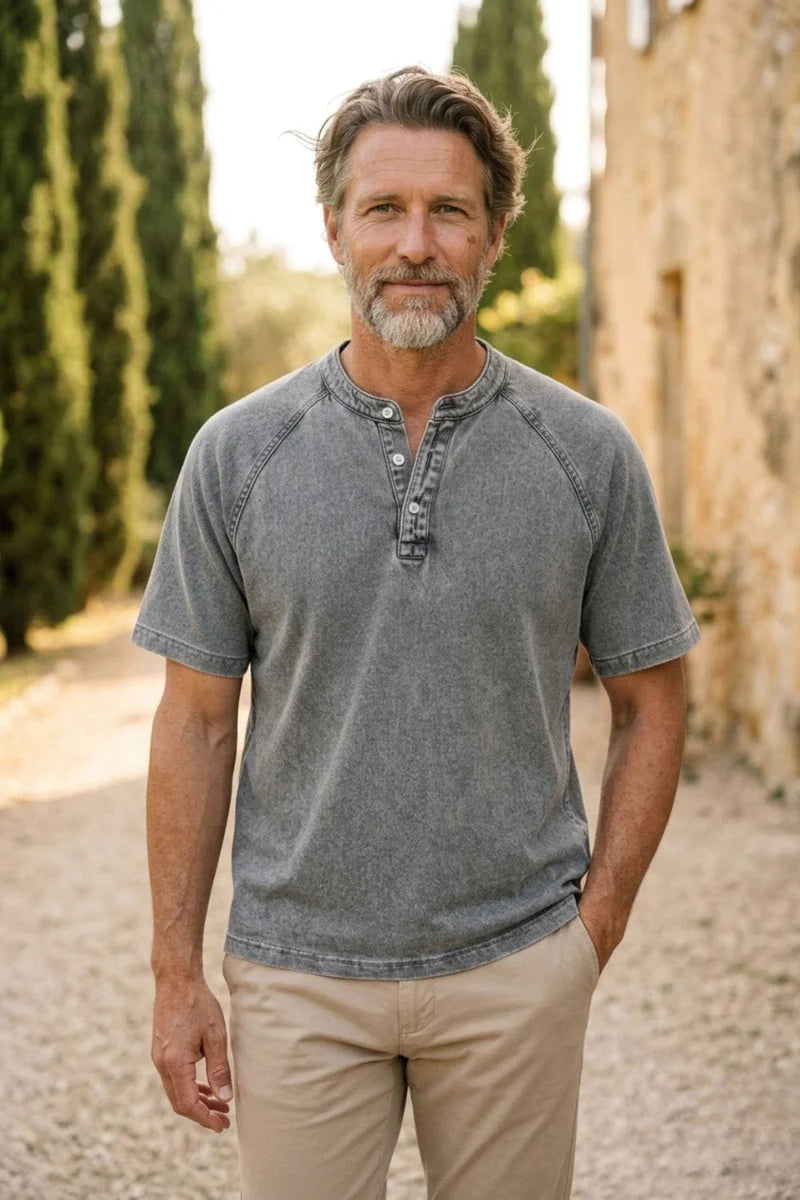 Adrian | Camiseta henley de algodon