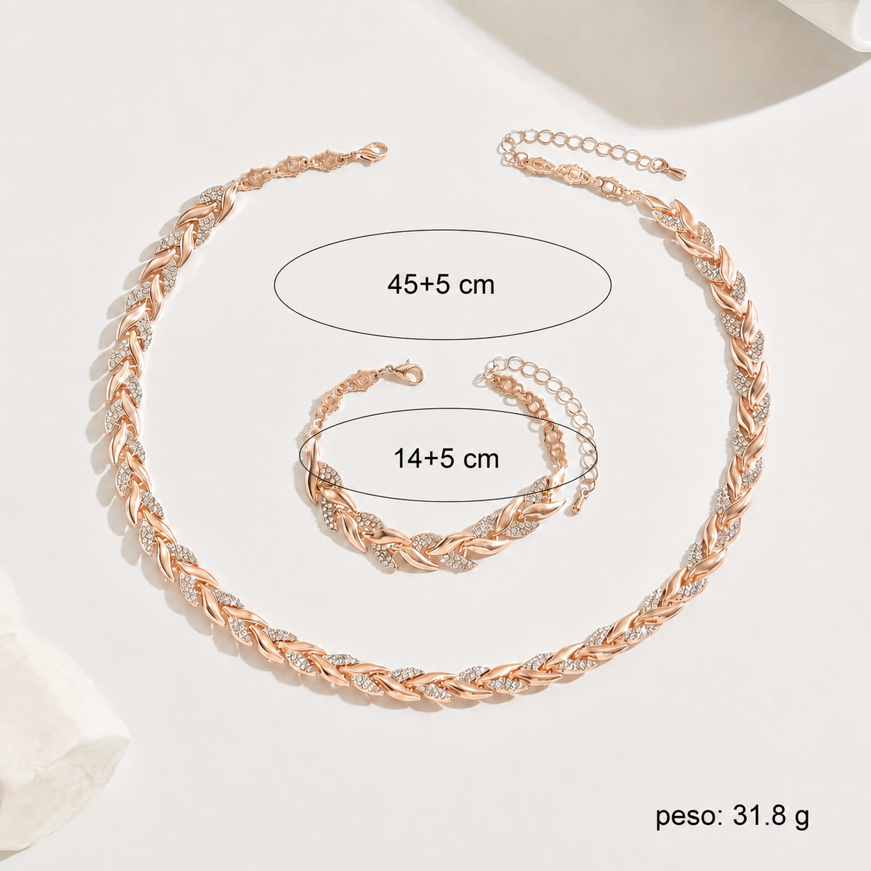 Alba | Conjunto colgante y brazalete