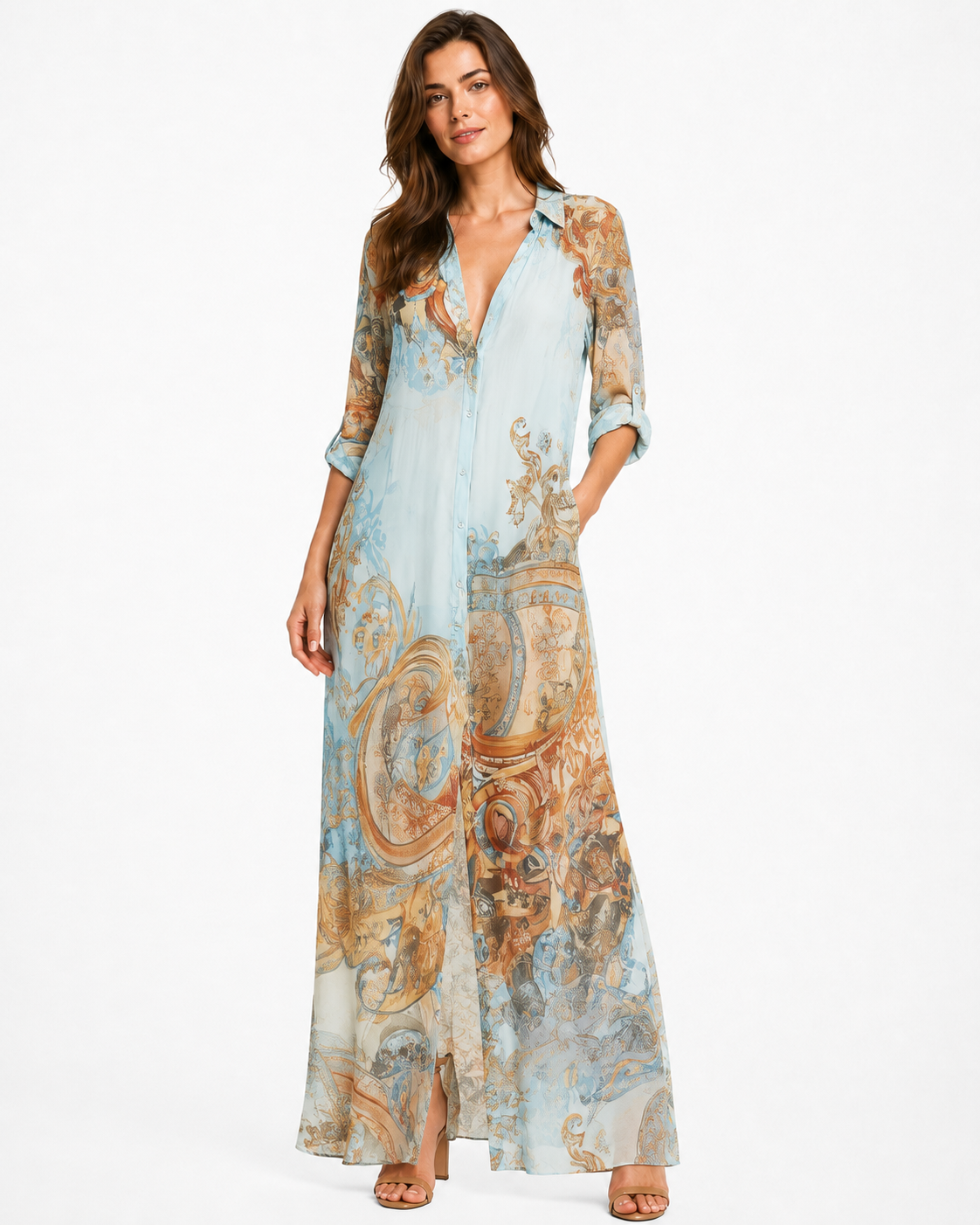 Serena | Vestido camisero mediterráneo