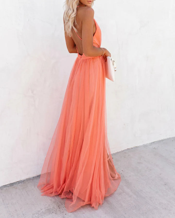 Helena | Vestido color coral degradado