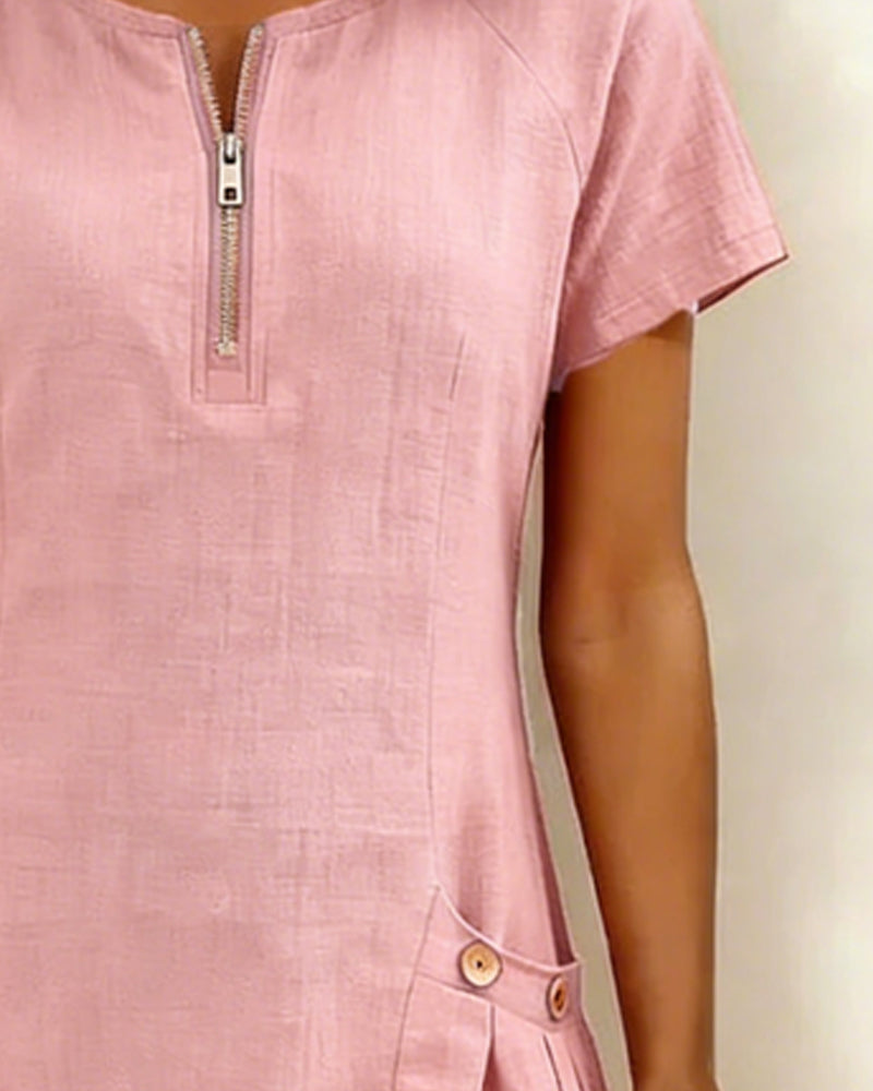 Claudia | Vestido de algodón con cremallera