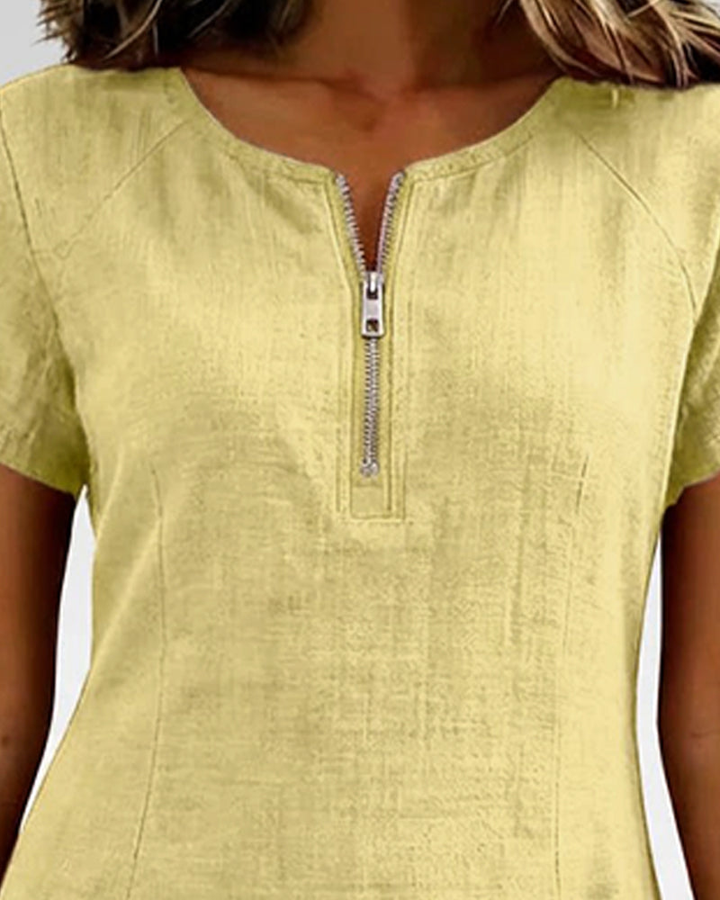 Claudia | Vestido de algodón con cremallera